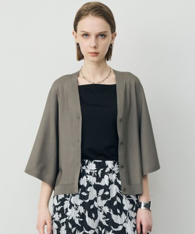 フライスリーブ Vネックカーディガン