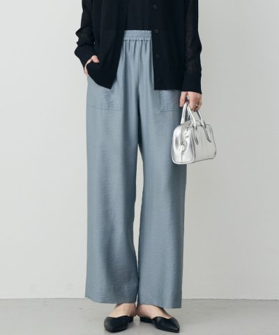 ワッシャーツイル ワイドストレートパンツ