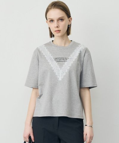レースコンビ ロゴTシャツ