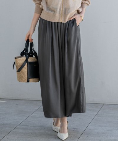 シルキーサテン ギャザースカート