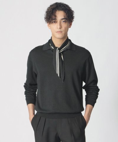 【COLLECTION LINE】シルクコットン/スキッパーニットポロシャツ
