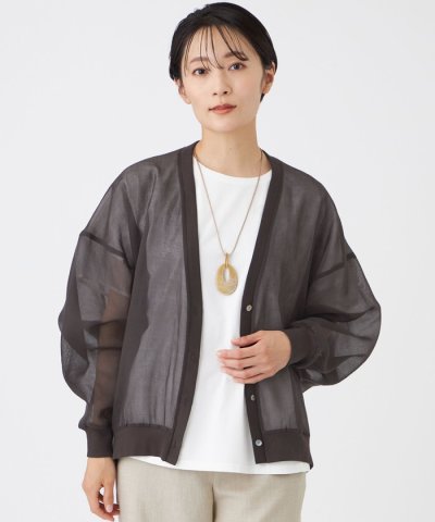 【ウォッシャブル】オーガンジーシャーディガン