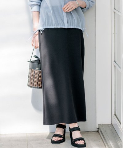 ダブルフェイスジャージー Iラインスカート