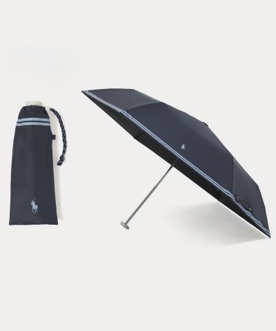 晴雨兼用折りたたみ日傘 楽折ミニ ラインプリント 遮光率100％ 遮熱 UV