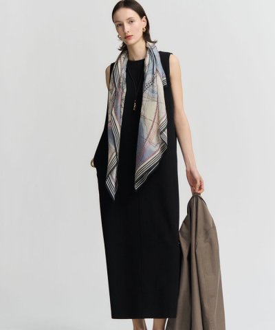 ダブルフェイスジャージー Iラインワンピース