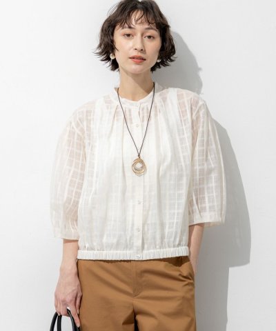 シャドーシアーチェック 2WAY ブラウス