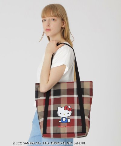 【ハローキティコラボ】クレストブリッジチェックビッグトート
