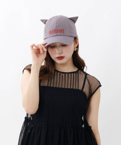 アナスイ ANNA SUI 【 ANNA SUI 】ネコ耳ロゴ刺しゅうキャップ