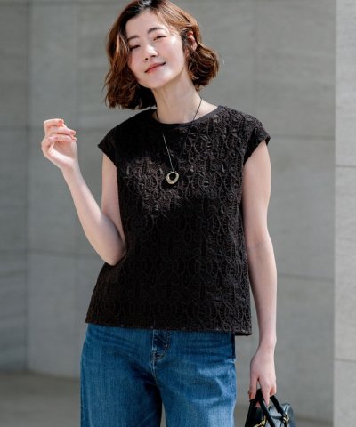 コードエンブロイダリージャージー フレンチスリーブ カットソー