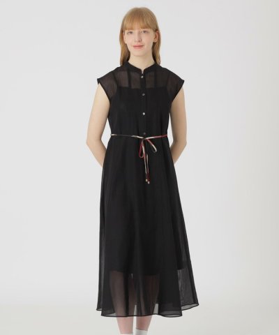 【店舗限定】シアーストライプノースリーブドレス