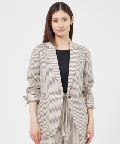 【ウォッシャブル】カールマイヤーストライプ　ジャケット