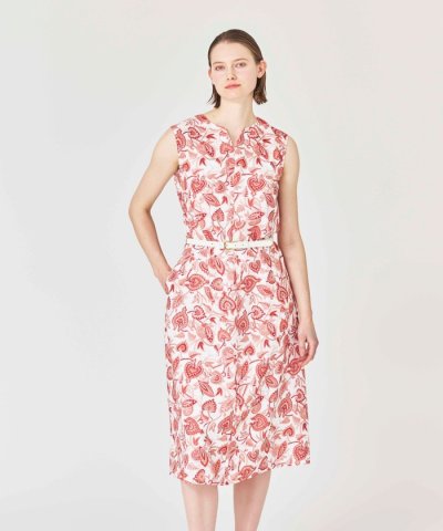 【ウォッシャブル】スラブマットサラサプリント　ワンピース