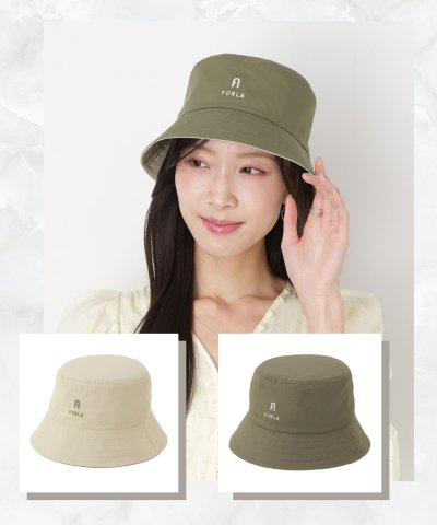 【洗える リバーシブル】バケットハット 帽子 ロゴ UV