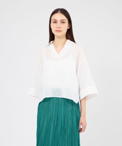 プレミアムシアーラミー スキッパーシャツ