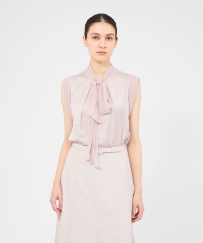 プリーツシフォンコンビブラウス