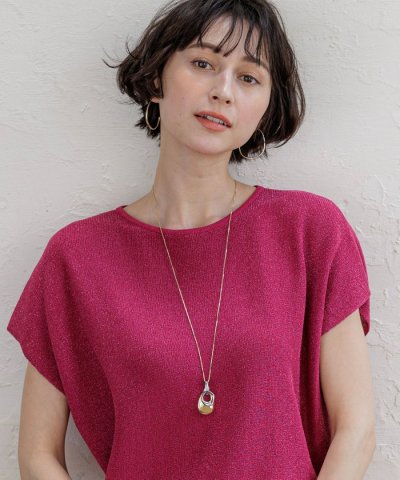 メタルドロップ＆リング ネックレス