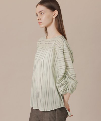 マーブルストライプブラウス