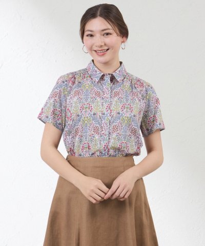 【LIBERTY】KENSINGTON PARK シャツカラーブラウス