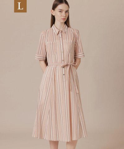 【L】マーブルストライプワンピース