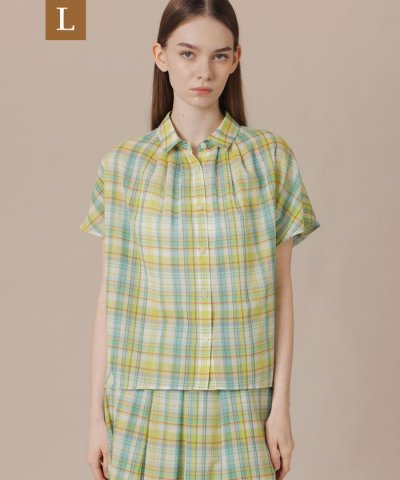 【L】ハイツイストワッシャーブラウス