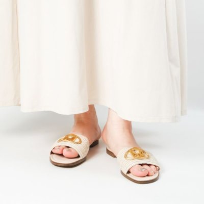 スティーブ マデン STEVE MADDEN オーバルロゴモチーフフラットサンダ