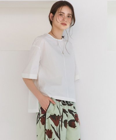 【SLOW/一部店舗限定】コットンナイロンタイプライター T ブラウス