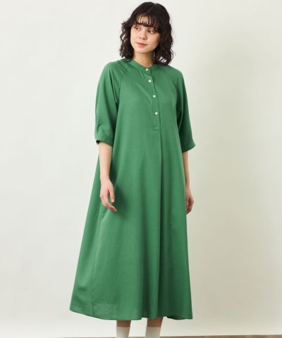 GREY LABEL リネンミックスバンドカラーワンピース