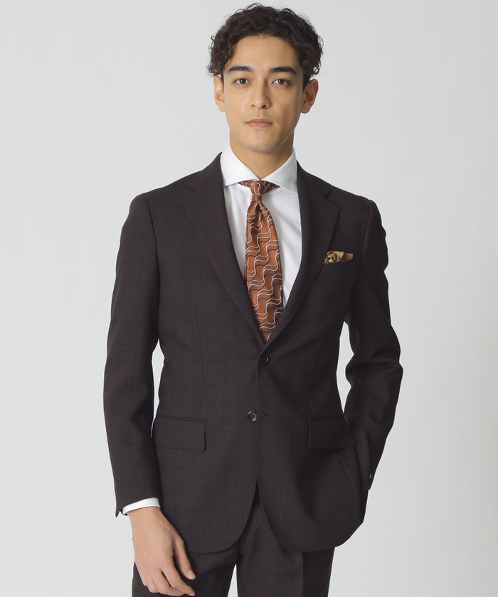BAKER MODEL」ウール・シルク・カシミヤ三者混ピンストライプ柄スーツ