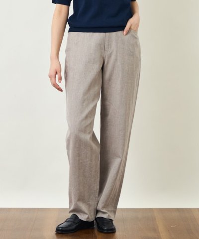 GREY LABEL リネンコットンヘリンボン　ワイドパンツ