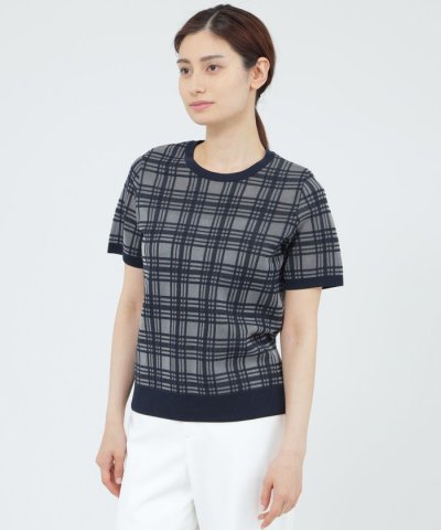 【WEB・一部店舗限定/ウォッシャブル】チェックジャカード　プルオーバー