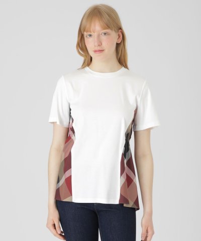 【一部店舗限定】サイドチェックスムースカットソー