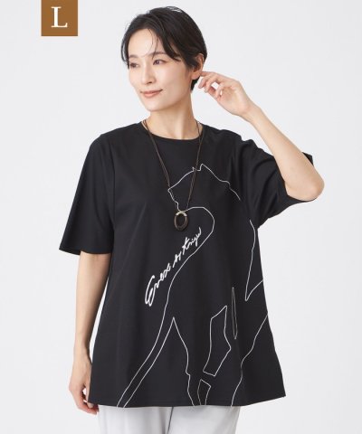 【L】【接触冷感・抗菌防臭・ウォッシャブル】超冷感コットンエンブロイダリーチュニ