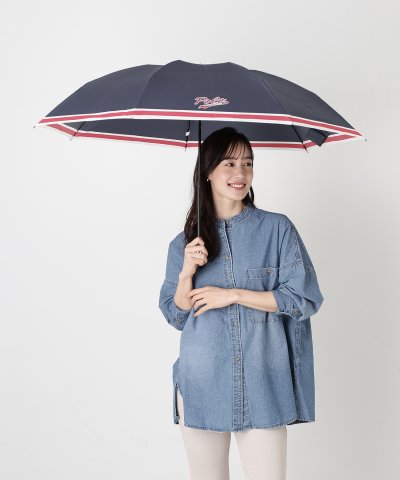 折りたたみ雨傘 ボーダー ロゴ ワンポイント