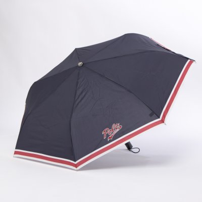 【自動開閉】折りたたみ雨傘 ボーダー ロゴ ワンポイント