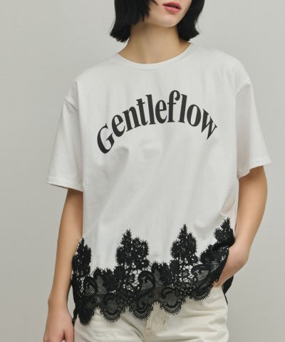 レースヘムロゴTシャツ