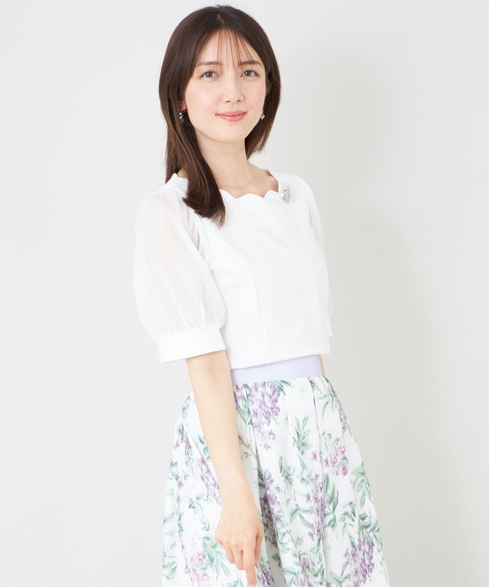 スカラップ×シアースリーブ プルオーバー(508789667)｜阪急百貨店公式
