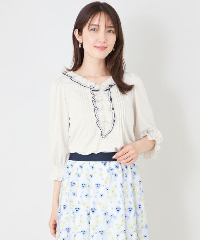 スムースフリル刺しゅう カットソー