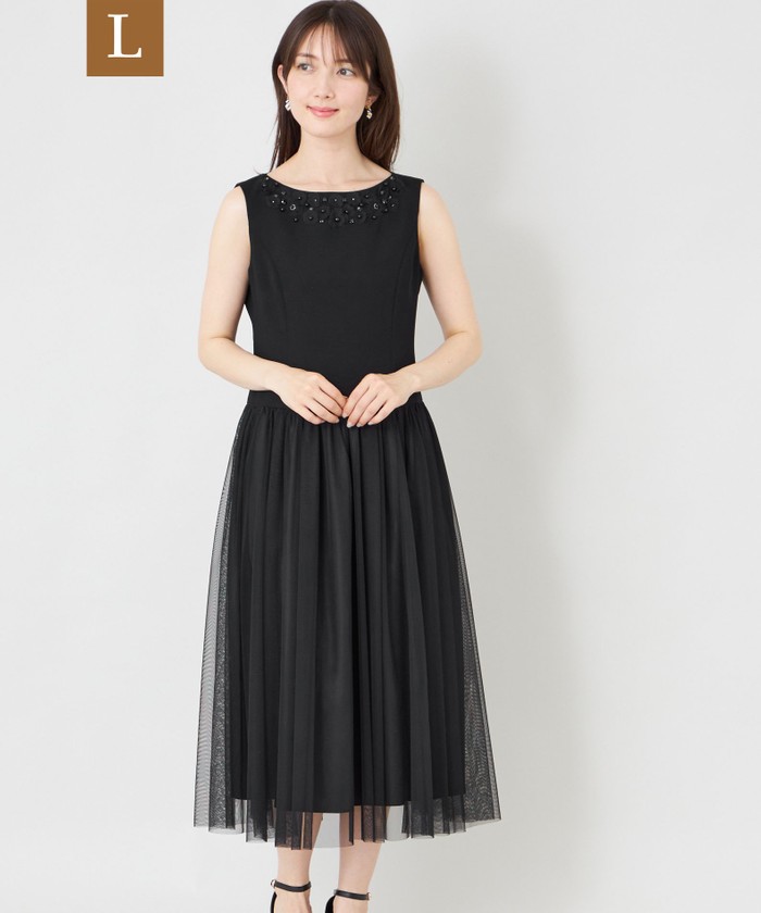 新品 TO BE CHIC 黒 ドレスワンピース　44 送料込み ブラック系｜ワンピース・ドレス｜TO BE CHIC(Lサイズ)(トゥー ビー