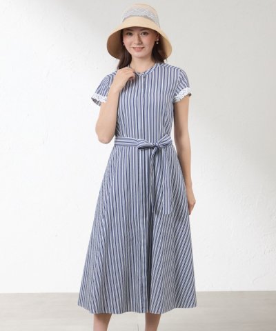 ストライプシャツワンピース