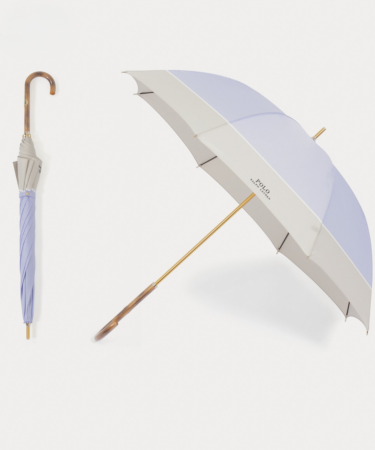 木製ハンドル】雨傘 長傘 バイカラー ロゴ ワンポイント(508809923