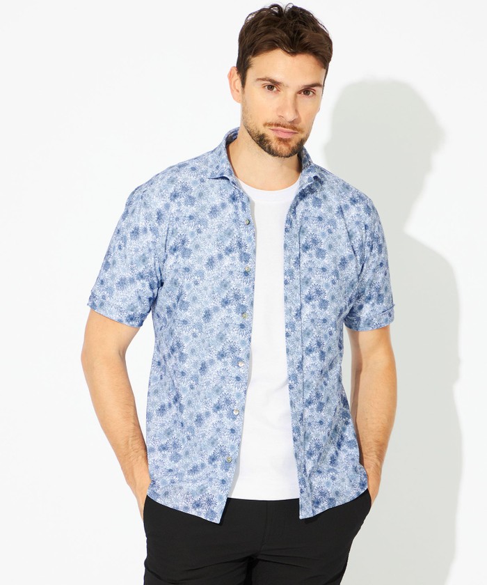 フラワープリントメッシュシャツ(508806285)｜HANKYU MEN'S / 阪急メンズ