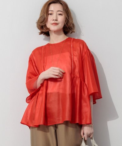 ソフトシアーフィルム フレアシルエット 2WAY ブラウス
