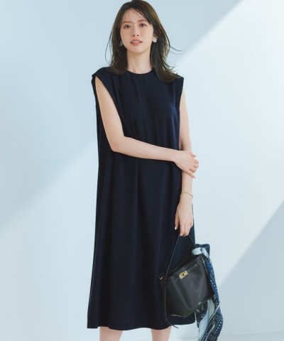 ストレッチジョーゼット スリーブレス ワンピース