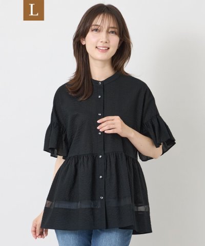 【L】ウェーブローン ヘムシアーチュニック
