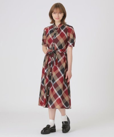 クレストブリッジチェックカラミクロスドレス