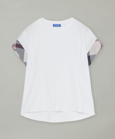 クレストブリッジチェックスリーブカットソー