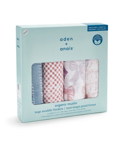 エイデンアンドアネイ aden+anais おくるみスワドルリボンオーガニック4