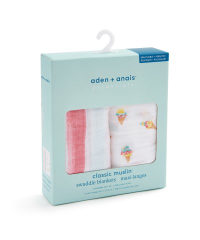 エイデンアンドアネイ aden+anais おくるみスワドルアイスクリーム2枚
