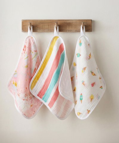 エイデンアンドアネイ aden+anais ウォッシュクロスアイスクリーム3枚