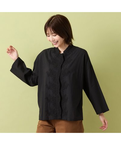 ピサーノ PISANO 【手洗いOK・綿100％】コード刺繍ブラウス